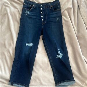 Levi’s Ribcage Straight Ankle Distressed Blue Jeans Sz 29